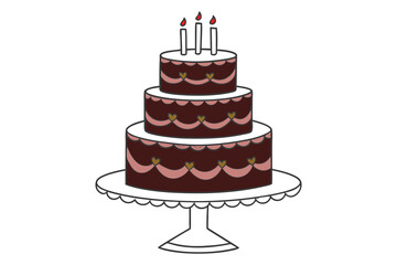 A sweet birthday cake with candles, a delicious dessert for any happy celebration