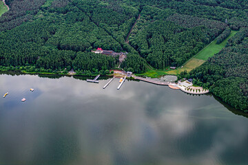 Aerial view of Jingyuetan National Forest Park in Changchun, China