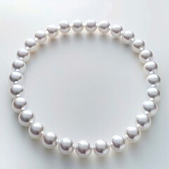 Obraz premium Pearl necklace with soft curve on white background