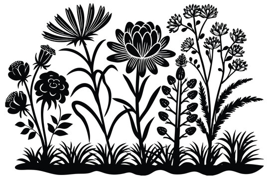 Ornate vector floral pattern with vintage flower and leaf elements