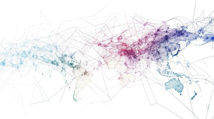 Insight into the Global Data Vein: A Complete Analysis of the World Map Data Flow Connection Nodes! The picture shows a global map, with data flow lines crisscrossing like bright veins, connecting eac