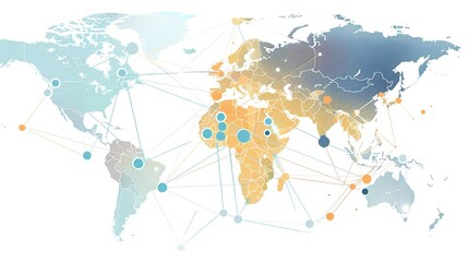 Insight into the Global Data Vein: A Complete Analysis of the World Map Data Flow Connection Nodes! The picture shows a global map, with data flow lines crisscrossing like bright veins, connecting eac