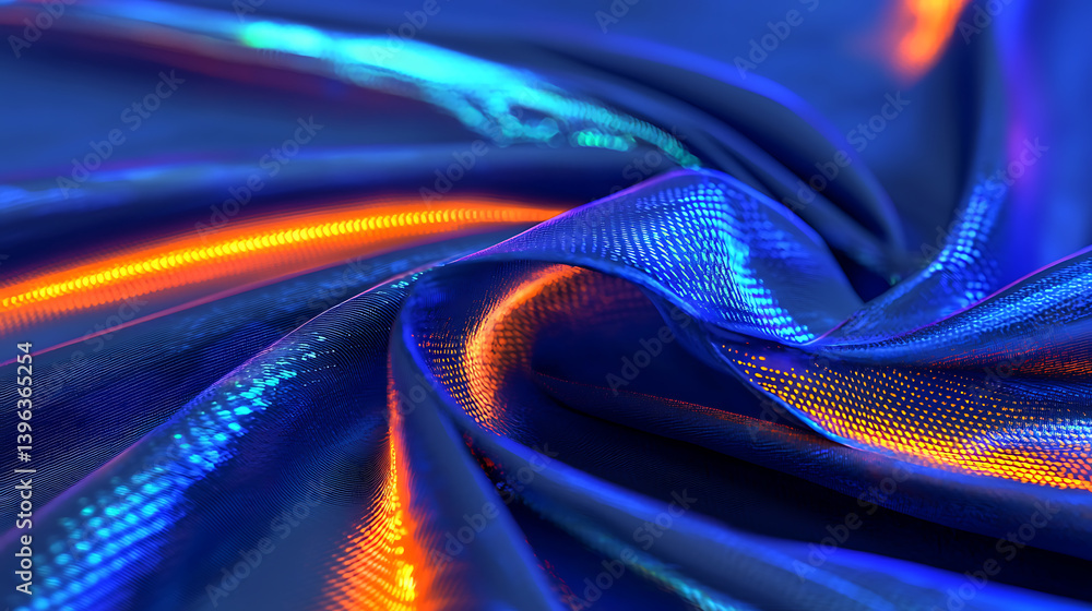 Aufkleber dynamic lighting effects on shimmering fabric studio setting close-up shot textured material visual 