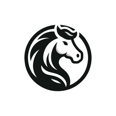 horse head mascot logo vector illustration