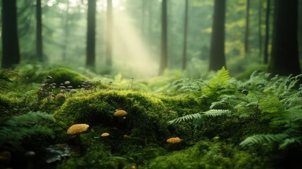 Forest sunlight peaceful nature scene
