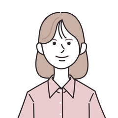 シャツを着たボブの女性