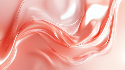 Abstract Flowing Silk Texture in Coral Color with Subtle Shimmers