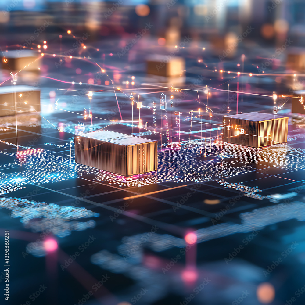Aufkleber analyzing supply chain data visualization digital environment infographic business context technolog