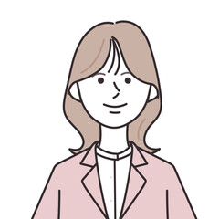 ジャケットを着たミディアムヘアの女性