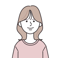 Tシャツを着たミディアムヘアの女性