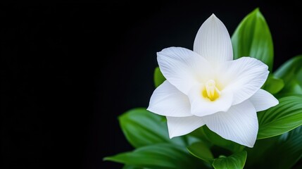 White flower, dark background
