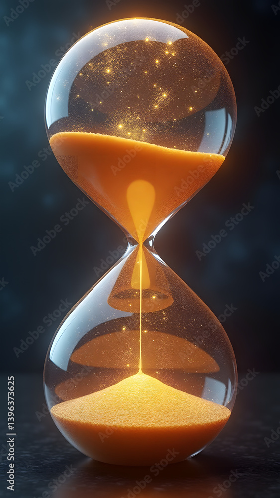 Aufkleber quantum hourglass floats in multiverse collision. string theory vibrations glow in uv/ir at 16k.