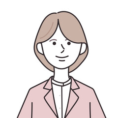 ジャケットを着たボブヘアの女性