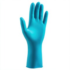 Obraz premium Single turquoise glove isolated on a plain white studio background 