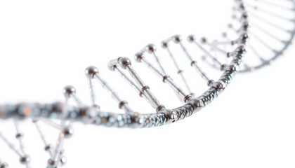 Three Dimensional Model Of A Dna Double Helix On A White Background