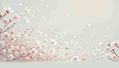 Vector illustration of cherry blossoms.