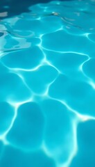 Close up of refreshing aqua pool water with ripples, swimming, clear