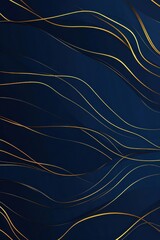 Abstract Navy Blue and Gold Swirls: Elegant Background