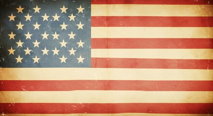 Fototapeta premium Distressed Flag with Stars and Stripes Texture