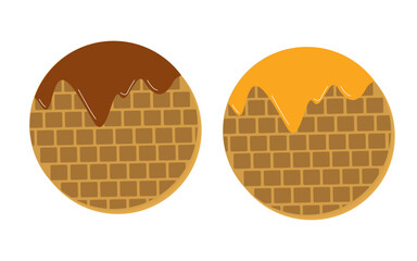 Round cartoon wafers with jam and honey vector
Vector wafers set