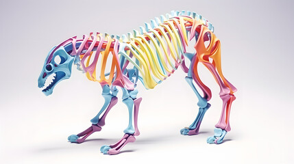 Fototapeta premium Animal skeleton damaged abandoned isometric 3D