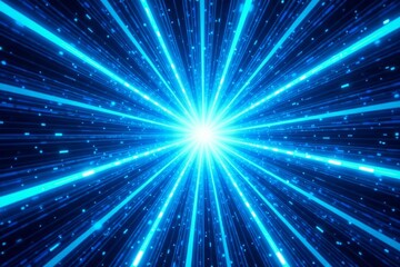 Obraz premium Vibrant blue radial lines burst for comic book effects , impact, speed, explosion