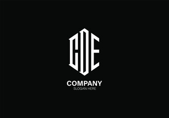 modern letter cde monogram logo design black white template