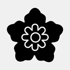 Icon south korean flower. South Korea elements. Icons in glyph style. Good for prints, posters, logo, advertisement, infographics, etc.