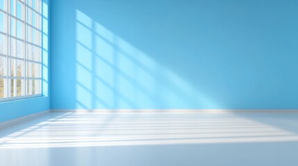 Fototapeta premium Serene Minimalist Room with Sunlight Streaming Through Window