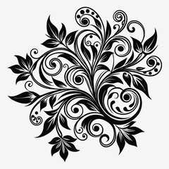 Obraz premium black and white floral background