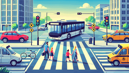Vector illustration of transportation.