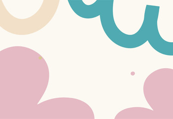 Abstract background with waves and circles in pastel colors. Vector illustration.
