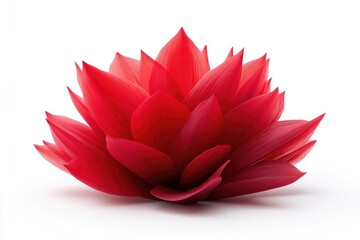 Vibrant red lotus flower, detailed and elegant