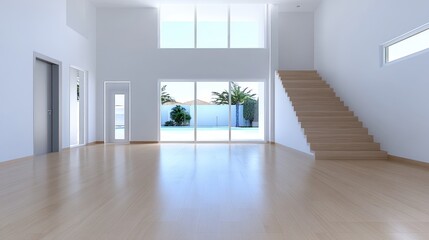 Obraz premium Modern Minimalist Empty House Interior Design