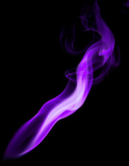 Obraz premium purple smoke, abstract element smog isolated on a black background. concept of texture mist, fog effect, and cloud for design air pollution