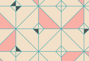 Seamless geometric pattern with triangles. Vector illustration in retro style.