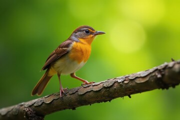Carolina wren poised on branch, legs flexed, about to jump, wildlife, nature photography