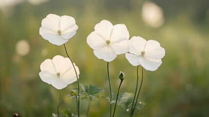 Obraz premium Dewy petals glimmering in the morning light nature scene floral photography fresh environment close-up beauty of nature