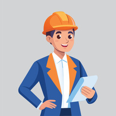 construction worker with helmet