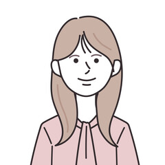 ボウタイを着たロングヘアの女性