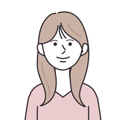 Vネックを着たロングヘアの女性