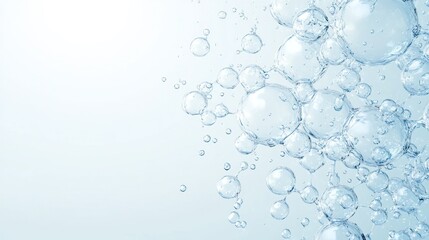 Abstract Bubbles in Water: A Serenity of Light Blue Tones