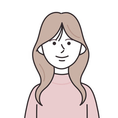 タートルネックを着たロングヘアの女性