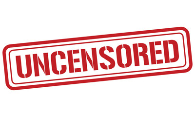 uncensored red stamp text vector, rubber stamp