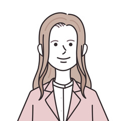 ジャケットを着たロングヘアの女性