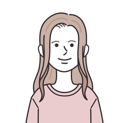 Tシャツを着たロングヘアの女性