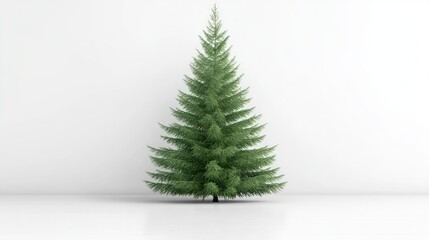 A Majestic Evergreen Christmas Tree in a Minimalist Setting