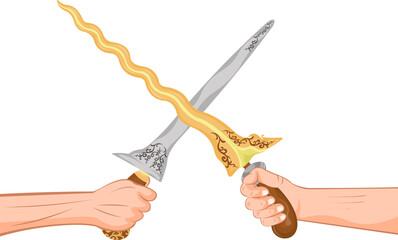Illustration of Traditional Keris
