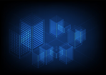 Abstract background with geometric cityscape