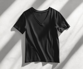 Black V-Neck T-Shirt Mockup
